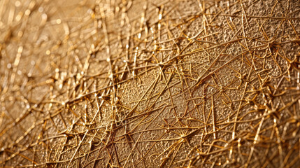 Obraz premium Liquid gold texture with soft ripples and shimmering patterns creates captivating visual effect. intricate details evoke sense of elegance and luxury