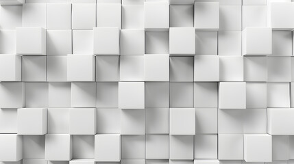 Random shifted white cube boxes block background wallpaper banner with copy space
