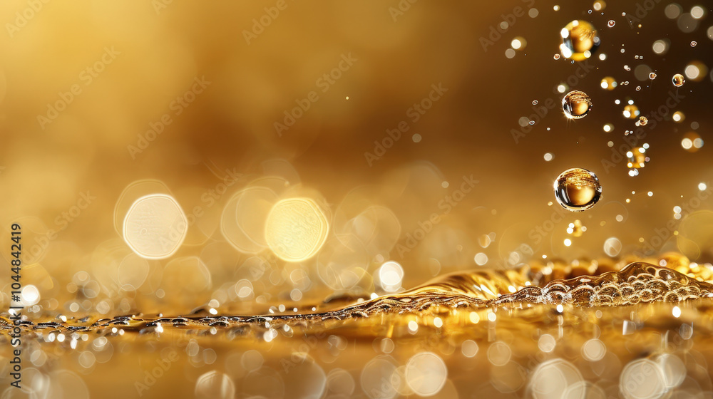 Aufkleber liquid gold texture with soft ripples and shimmering droplets creates mesmerizing visual effect. gol