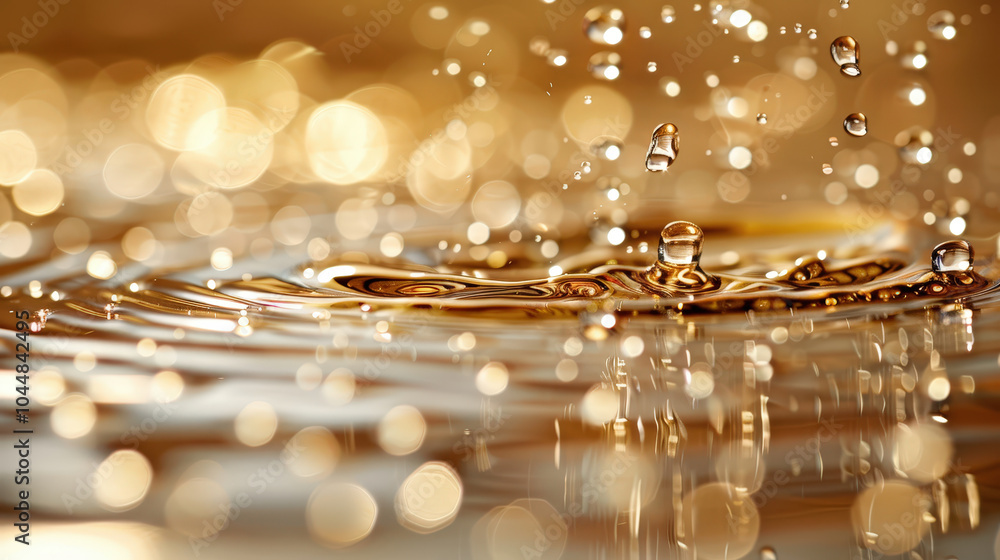 Aufkleber liquid gold texture with soft ripples and shimmering droplets creates mesmerizing visual effect. int