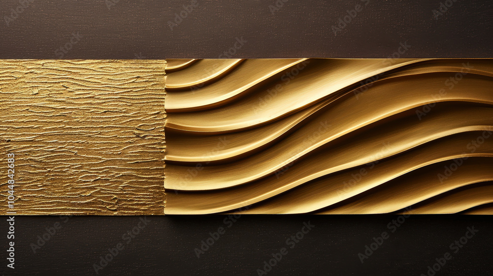 Aufkleber textured liquid gold surface with soft wavy patterns, creating luxurious and elegant appearance. int