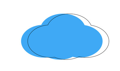 a cloud and a black outline next to it