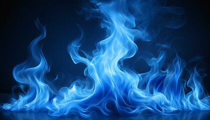 青い炎. Blue Flames. AI generated.