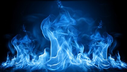Fototapeta premium 青い炎. Blue Flames. AI generated.