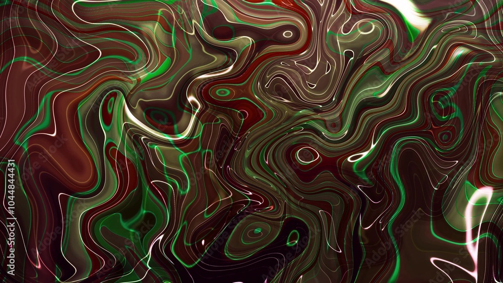 Poster abstract swirling green and red patterns background