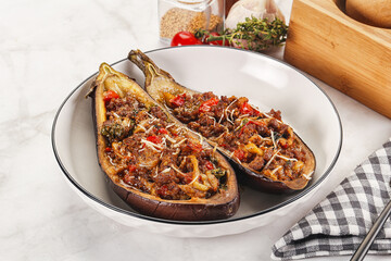 Baked eggplant with minced meat