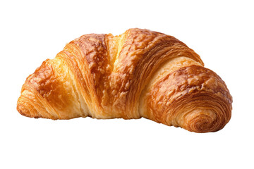 Freshly baked croissant with a golden, flaky crust, perfect for breakfast or as a delightful snack.