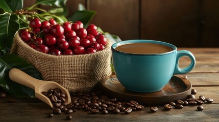 The Colorful Coffee and Cherries