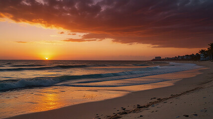 Obraz premium Tranquil Cuban Sunset Over the Water's Edge