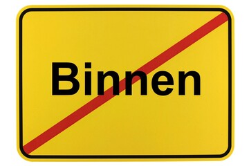 Illustration eines Ortsschildes der Gemeinde Binnen in Niedersachsen