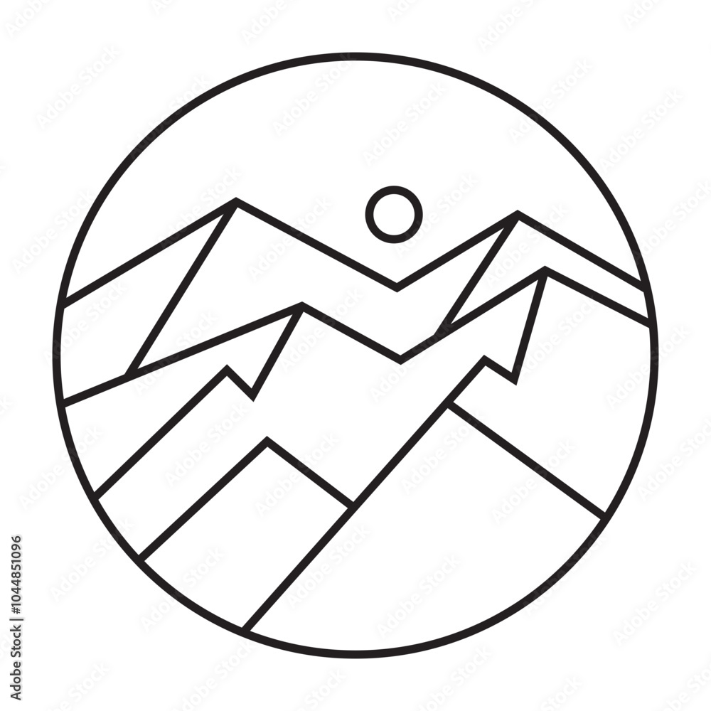 Poster Geometric Mountain Icon