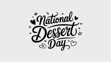 National dessert day lettering, party greeting card, calligraphy poster, generative AI