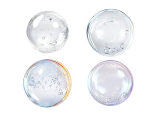Soap bubbles on white background
