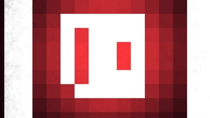 A red and white checkerboard pattern with a white letter l in the center, outlined in red