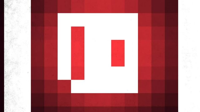 A red and white checkerboard pattern with a white letter l in the center, outlined in red