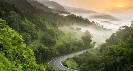 Image of a road against a background of nature