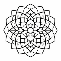 Obraz premium Mandala pattern Coloring book wallpaper design art. tile pattern greeting card sticker lace pattern and tattoo, yoga design. mandala illustration. on white background