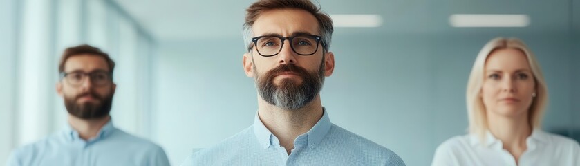 Obraz premium Executives presenting an integration roadmap postmerger, modern office lighting, ultrarealistic detail of charts, graphs, and strategic planning discussions