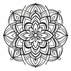 Mandala pattern Coloring book wallpaper design art. tile pattern greeting card sticker lace pattern and tattoo, yoga design. mandala illustration. on white background