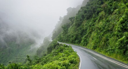 Image of a road against a background of nature