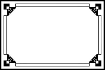 Art Deco frame on white background	