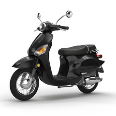 Black scooter isolated on white background