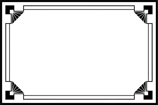 Art Deco frame on white background	