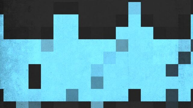 Abstract blue and white checkerboard pattern with varying square sizes, arranged in a classic checkerboard formation, and bordered by black outlines