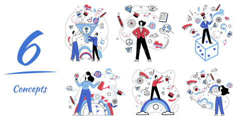 Thinking vector illustration. In theater contemplation, intelligence is lead actor, delivering captivating performance in play creative thinking Brainstorming is canvas, where brushstrokes thoughtful