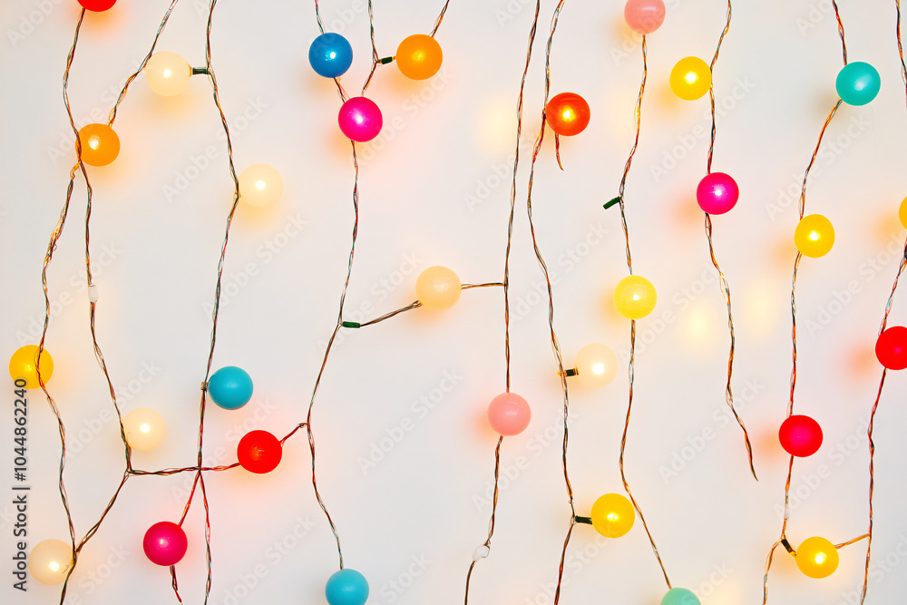 Poster an abstract artwork featuring colorful dripping paint bulbs on a white background blending playful d