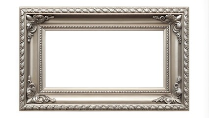 silver metallic frame with copy space isolated on white