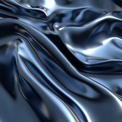 Obraz premium Smooth, shiny metallic fabric folds creating an abstract pattern.