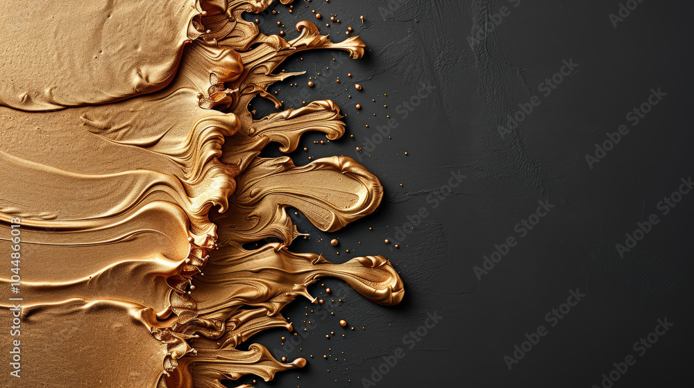 Aufkleber golden texture with swirling patterns creates stunning visual effect against dark background, evokin