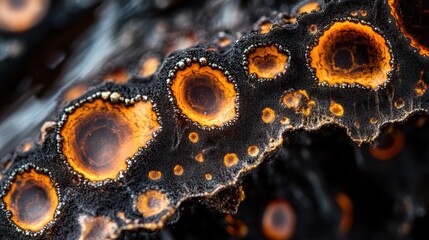 Ancient microbes under microscope reveal intricate cellular structures, showcasing their mysterious and ancient nature, ideal for scientific and educational content