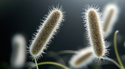 Obraz premium Ancient microbes under microscope reveal intricate cellular structures, showcasing their mysterious and ancient nature, ideal for scientific and educational content