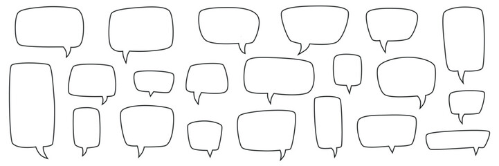 Speech bubble, balloon, chat, talk line art icon for app and website. Comment symbol, blank empty vector for text, cartoon chatting, message box for Black Friday extra discount price and offers.