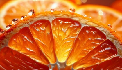 close up of a slice of orange