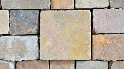 Obraz premium Textured Stone Wall with Earthy Color Variations
