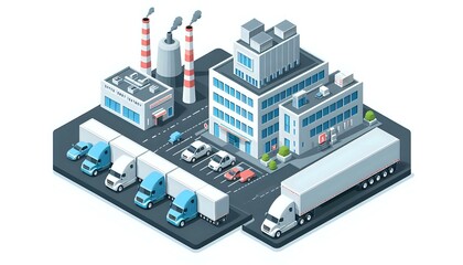 Obraz premium Industrial and Commercial Area with Logistics and Transportation 