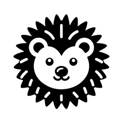 Fototapeta premium hedgehog as a simple logo black and white cute