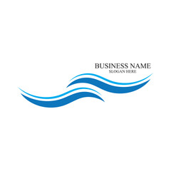 Water Wave symbol and icon Logo Template vector