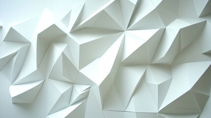 Abstract Geometric Design in White Wall Paneling