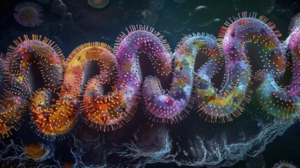 Obraz premium Ancient microbes under microscope reveal intricate cellular structures, showcasing their mysterious and ancient nature, ideal for scientific and educational content