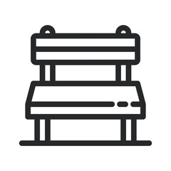 Fall Park Bench Lineart Icon