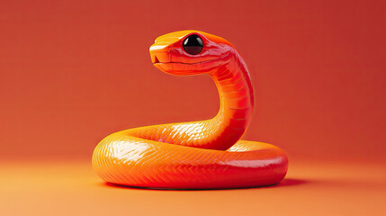 Fototapeta premium Snake, New Year, 2025, celebratory, new, cute, character, Japanese anime