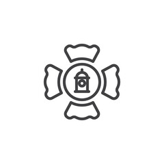 Fire department symbol line icon