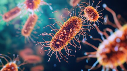 Ancient microbes under microscope reveal intricate cellular structures, showcasing their mysterious and ancient nature, ideal for scientific and educational content