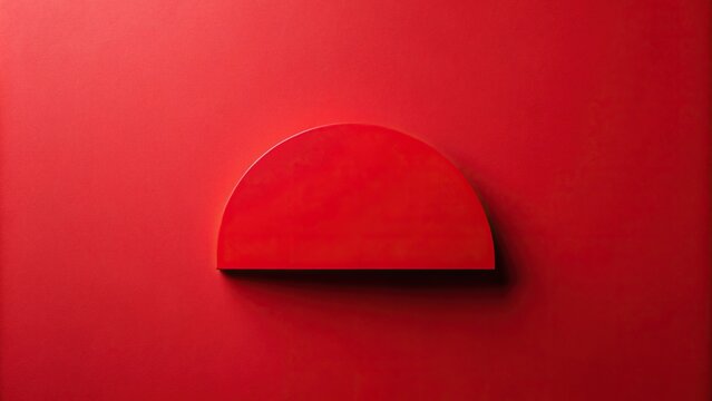 Simple red background with semi circle inside high angle