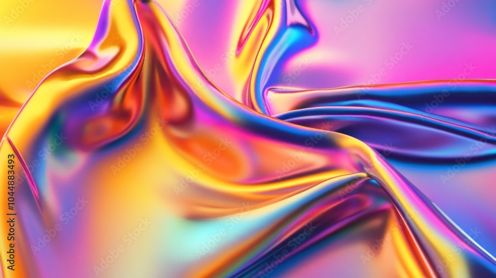Poster a colorful piece of fabric with a rainbow pattern