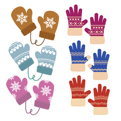 Winter Christmas Gloves Vector Illustration